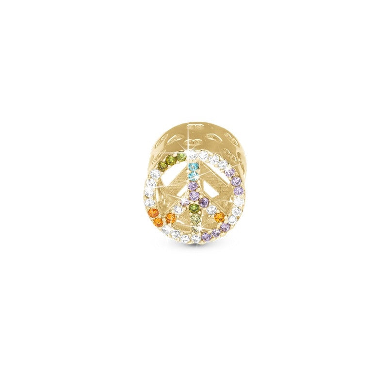 Shine in Peace charm i forgyldt sølv med farvede zirkonia fra Christina Jewelry & Watches